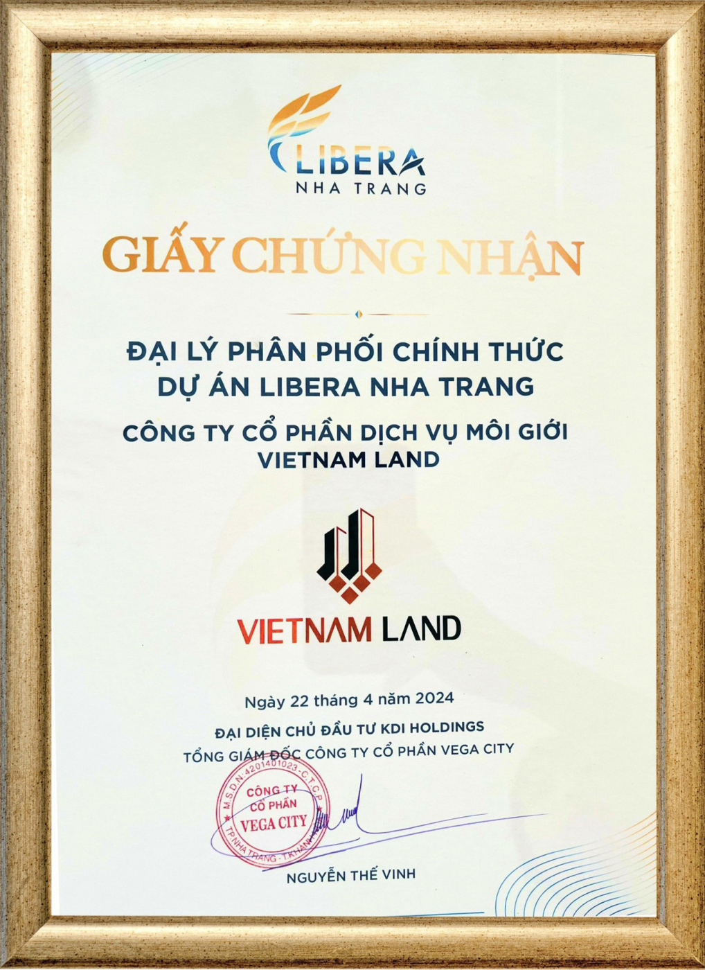 Vietnam Land đơn vị phân phối chính thức F1 dự án Libera Nha Trang